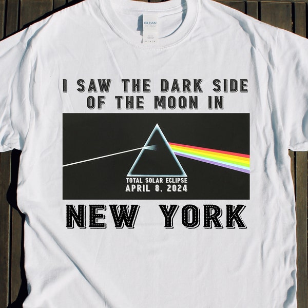 Nueva York Total SOLAR ECLIPSE camisa Vi el lado oscuro de la luna abril 8 2024 camiseta viendo fiesta Festival evento regalo souvenir álbum NY
