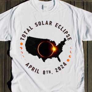 2024 TOTAL SOLAR Eclipse shirt souvenir USA map design Totality Path Moon Viewing Party Glasses tshirt à vendre le 8 avril Cadeaux événementaux