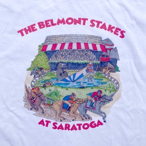 2024 BELMONT STAKES at SARATOGA shirt Horse Race Course tshirt souvenir with funny illustration jockey cartoon art for sale event gift New