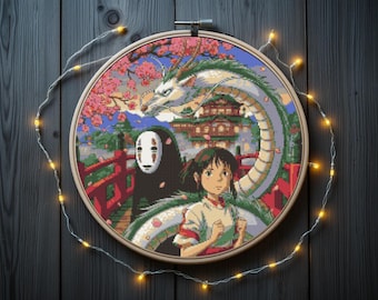 Anime-kruissteekpatroon, instant pdf-download