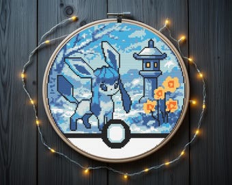Glaceon kruissteekpatroon, Pokeball kruissteekpatroon | Pokémon kruissteekpatroon, direct te downloaden