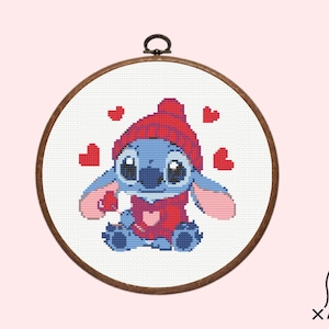 Stitch Cross Stitch Pattern | Stitch Love Cross Stitch Pattern, instant PDF download