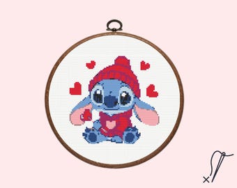 Kreuzstichmuster „Stitch Love“, sofortiger PDF-Download