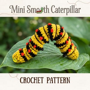 Microgebreide rups amigurumi, piepklein handgemaakt pluche, speelgoed op zakformaat, miniatuur natuurfiguurtje, uniek verzamelobject