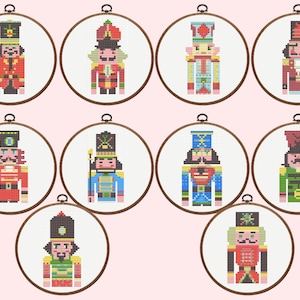 Nutcracker Cross Stitch Pattern | Set of 10  Nutcracker Cross Stitch Pattern, Small, nstant dowload