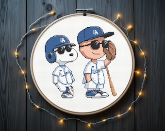 Kreuzstichmuster „Cartoon-Hund“ | Kreuzstichmuster „Baseball“, sofortiger Download