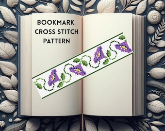 Bookmark Cross Stitch Pattern | Easy to Follow, Flower Bookmark Cross Stitch Pattern, instant download