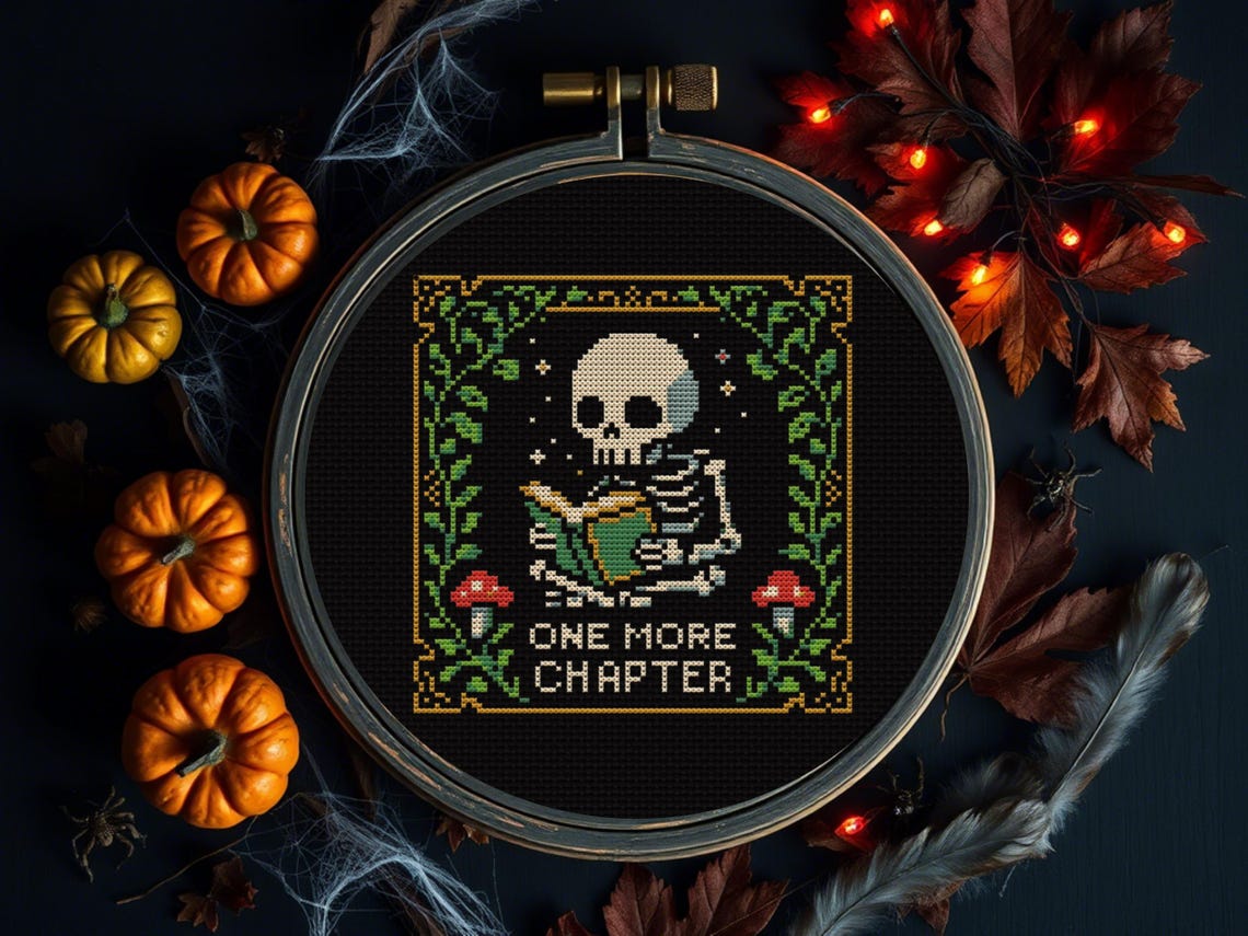 One More Chapter Cross Stitch Pattern | Book Lover Cross Stitch Pattern ...