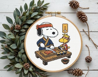 Cartoon Dog Cross Stitch Pattern, Best Friends Cross Stitch Pattern, Instant PDF Download