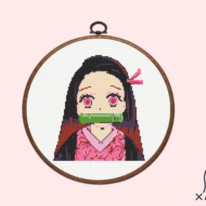 Nezuko Cross Stitch Pattern | Demon Anime , instant dowload