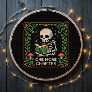 One More Chapter Cross Stitch Pattern | Book Lover Cross Stitch Pattern, instant dowload