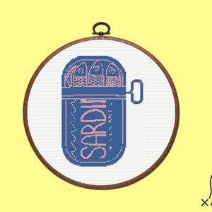 Sardines Cross Sttch Pattern, Sardines Tin Cross Stitch Pattern, instant download