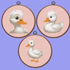 Duck Cross Stitch Pattern |  Set of 3 Duck Cross Stitch Pattern, instant dowload
