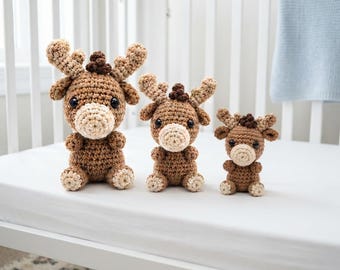 Crochet Elk Pattern, Amigurumi Elk PDF Tutorial, Cute Forest Animal Toy Crochet Guide, Instant Digital Download