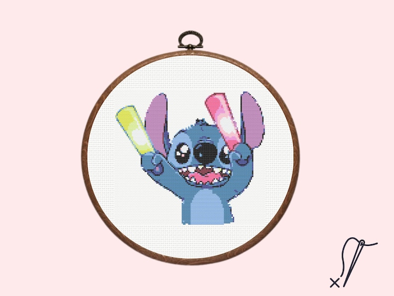 Stitch Cross Stitch Pattern | Cute Blue Alien Cross Stitch Pattern ...