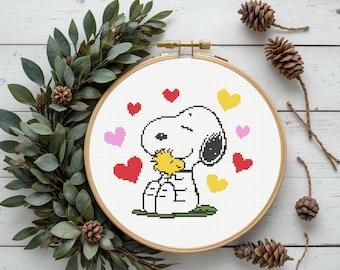 Cartoon Dog Cross Stitch Pattern, Best Friends Cross Stitch Pattern, Instant PDF Download