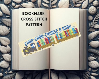 Bladwijzer kruissteekpatroon | Makkelijk te volgen, Book Lover-kruissteekpatroon, direct downloaden