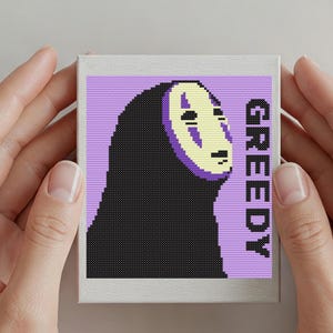 Kruissteekpatroon zonder gezicht | Spirited Away-kruissteek, direct te downloaden