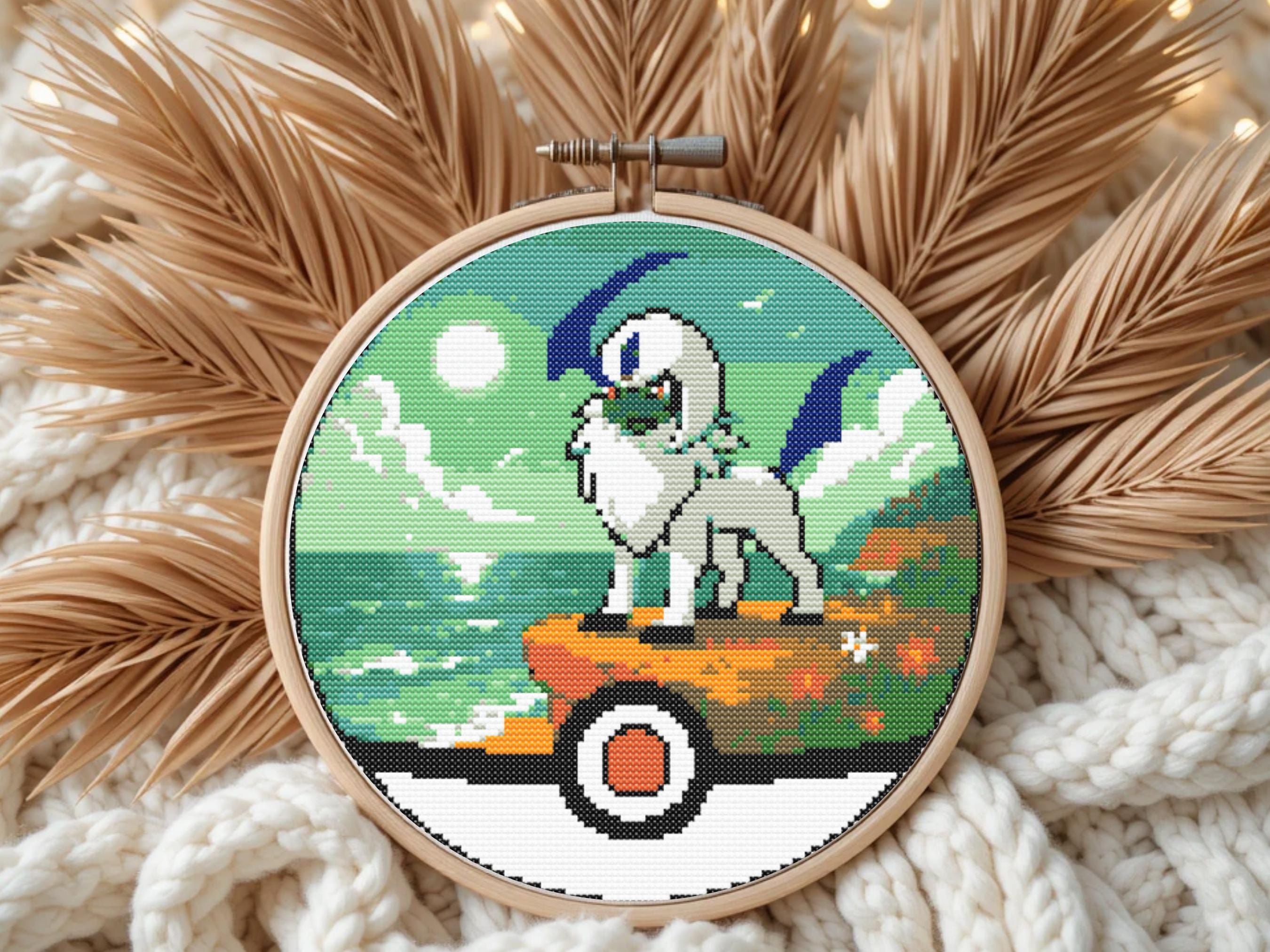 Absol Cross Stitch Pattern, Pokeball Cross Stitch Pattern | Pokemon ...