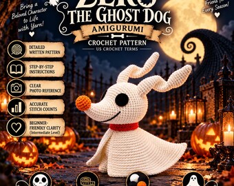 Haakpatroon Zero Dog Ghost, Jack Skellington, Nightmare Before Christmas