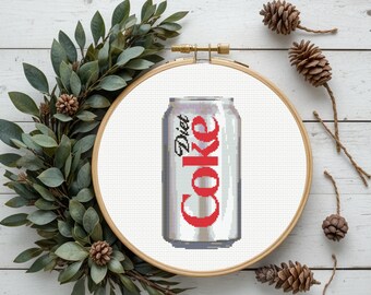 Diet Cola Cross Stitch Pattern, Instant PDF Download