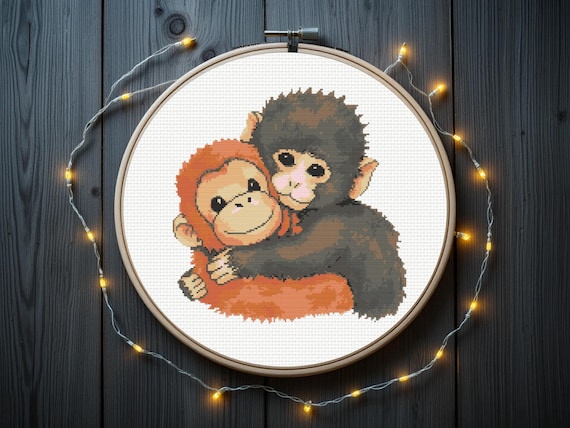 Punch Monkey Cross Stitch Pattern | Instant PDF Download - Etsy