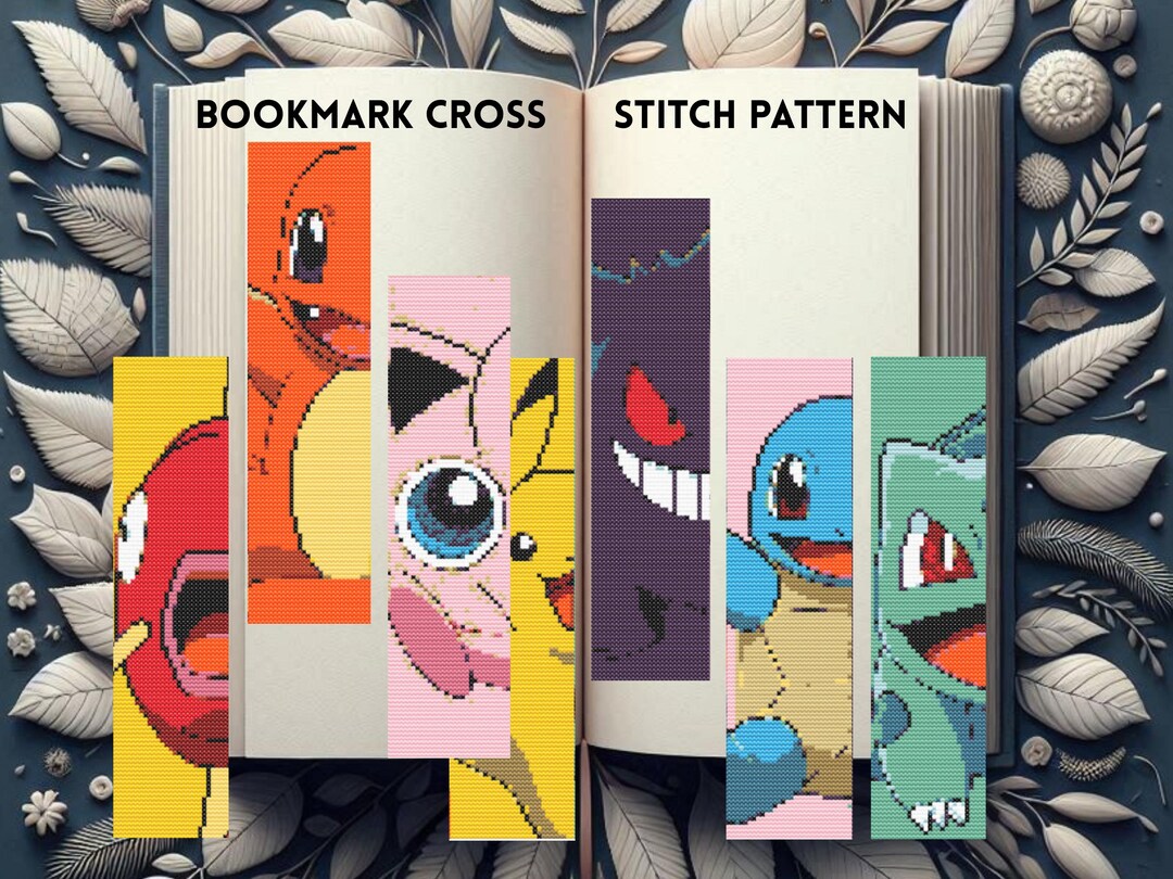 Pokemon Bookmark Cross Stitch Pattern Set Of 7 Pokemon Bookmark Cross pokemon-bookmark-cross-stitch-pattern-set-of-7-pokemon-bookmark-cross