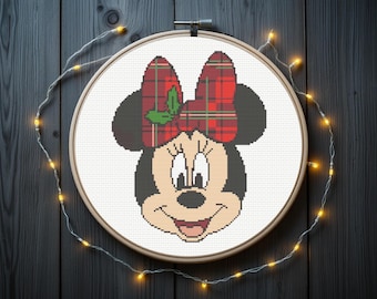 Minnie Mouse kruissteekpatroon | Kerst kruissteekpatroon, direct te downloaden als PDF