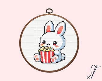 Cute Bunny Cross Stitch Pattern | Rabbit Cross Stitch Pattern, instant PDF download