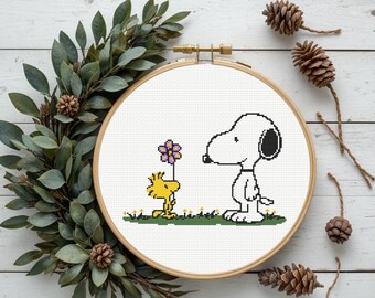 Cartoon Dog Cross Stitch Pattern, Best Friends Cross Stitch Pattern, Instant PDF Download