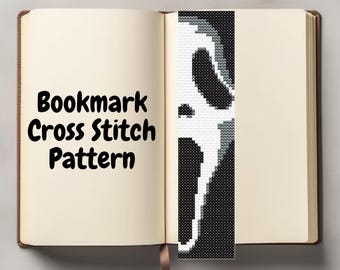Horror Boekmark Kruissteekpatroon - Boekmarksteek, direct te downloaden als PDF
