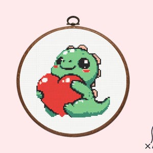 Baby Dragon Cross Stitch Pattern | Green Dragon Cross Stitch Pattern, instant dowload