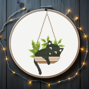 Cute Cat Cross Stitch Pattern | Cat Sleeping Cross Stitch Pattern, instant dowload