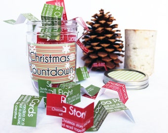 Christmas Countdown Activity Jar Advent Calendar - DIGITAL INSTANT DOWNLOAD