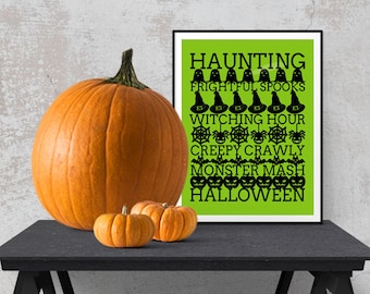 Halloween Subway Art Printable | Halloween Typography | Halloween Wall Art Decor - DIGITAL INSTANT DOWNLOAD