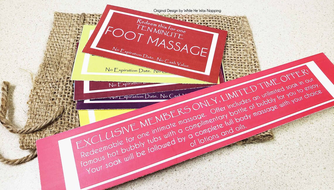 Massage Coupons or Love Voucher Printable Love Coupon or Etsy