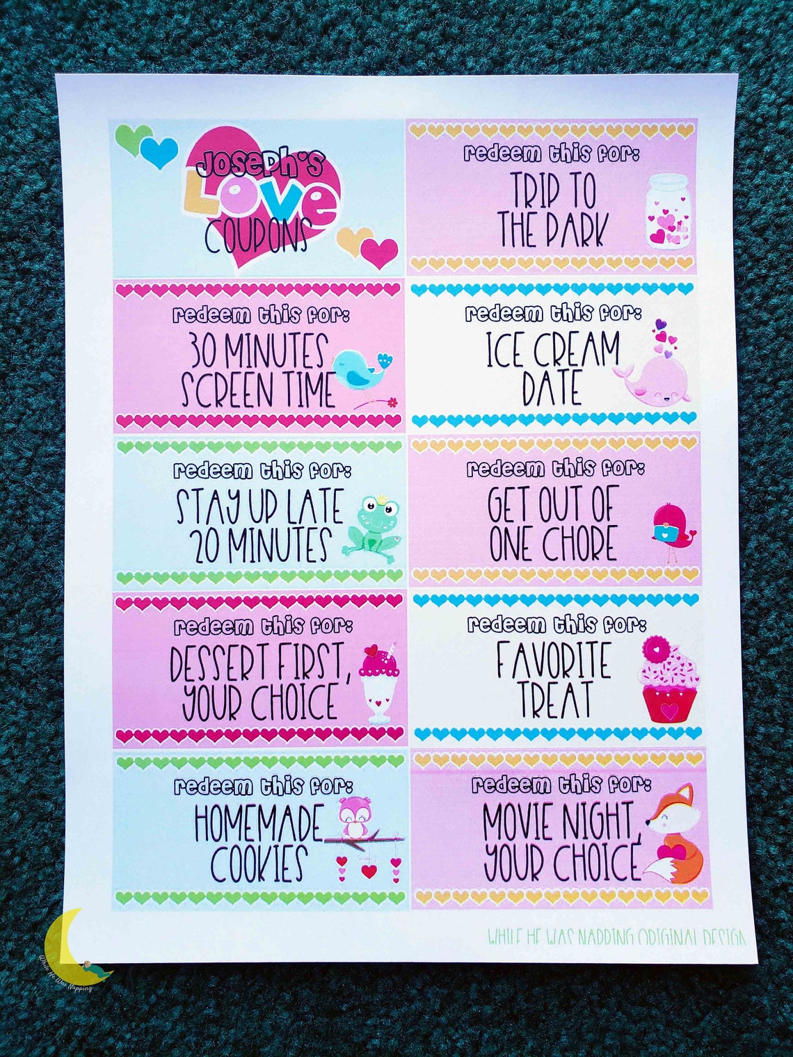Kids Printable Love Coupons | Printable Coupons for Kids | Kids ...