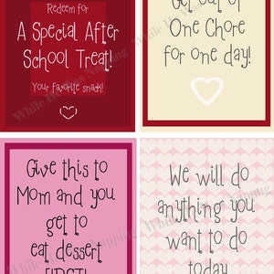 Kid's Valentine Printable Love Coupons Printable Valentine's for Kids Kids Valentine Coupons DIGITAL INSTANT DOWNLOAD image 3