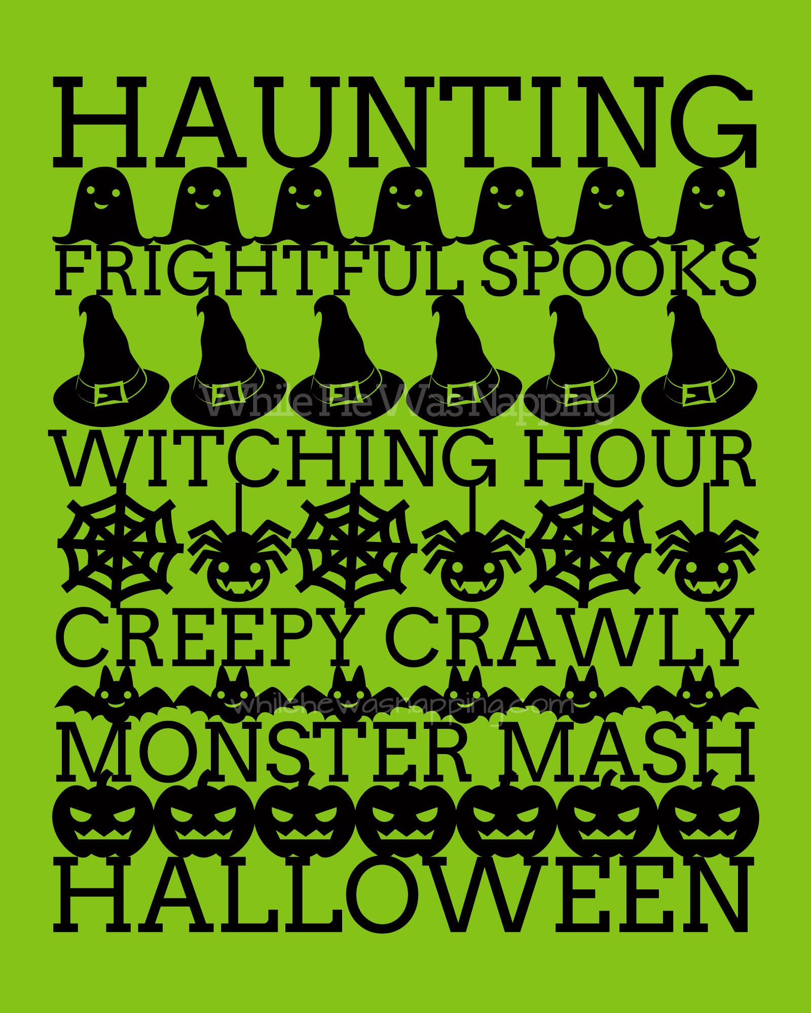 Halloween Subway Art Printable Halloween Typography - Etsy