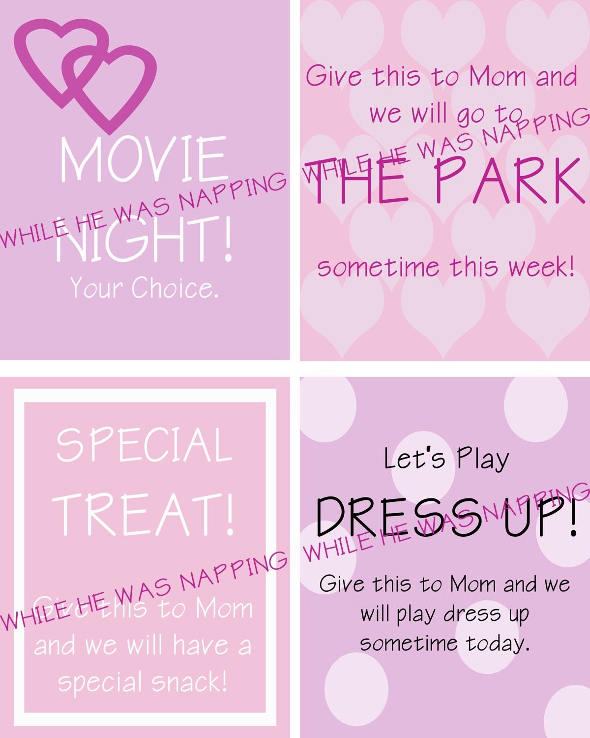 Girl Themed Activity Coupons DIGITAL INSTANT DOWNLOAD Etsy