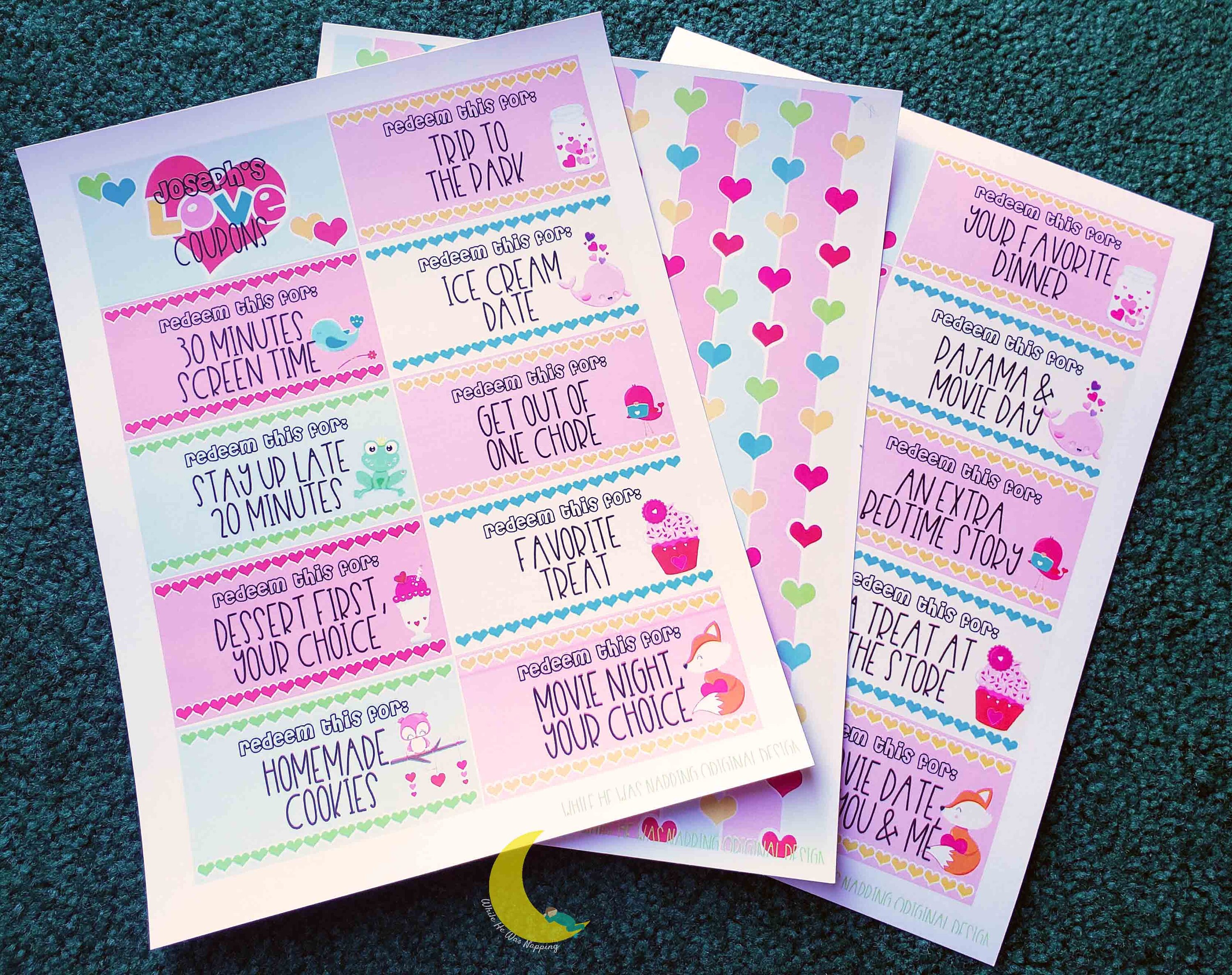 Kids Printable Love Coupons | Printable Coupons for Kids | Kids ...