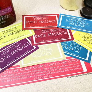 Massage Coupons or Love Voucher | Printable Love Coupon or Naughty Coupons | Fun Date Night ...