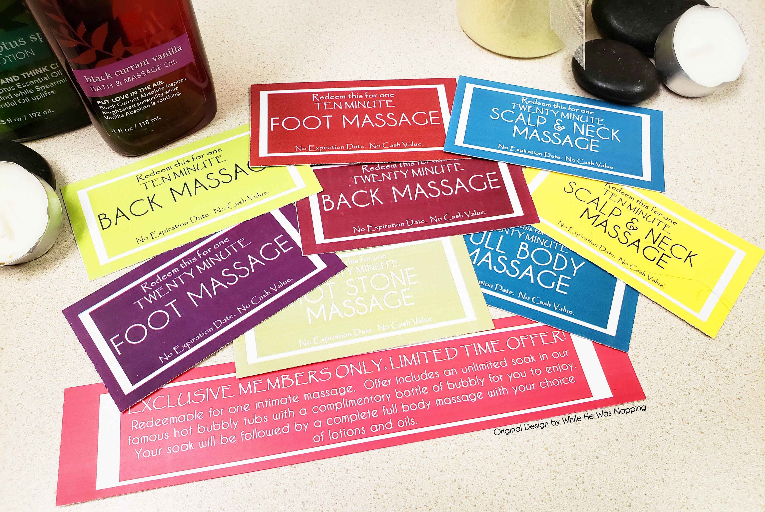 Massage Coupons or Love Voucher Printable Love Coupon or Etsy