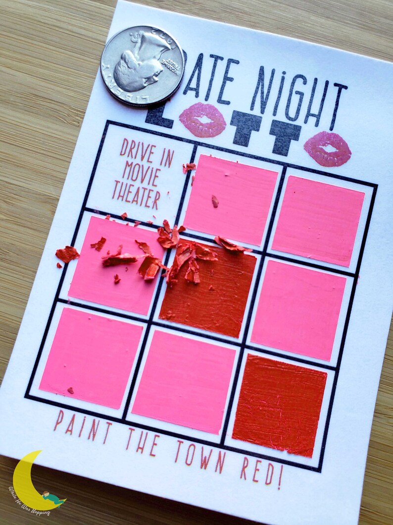 Lover s Lotto DIY Scratch Off Cards Date Night Ideas Or Etsy