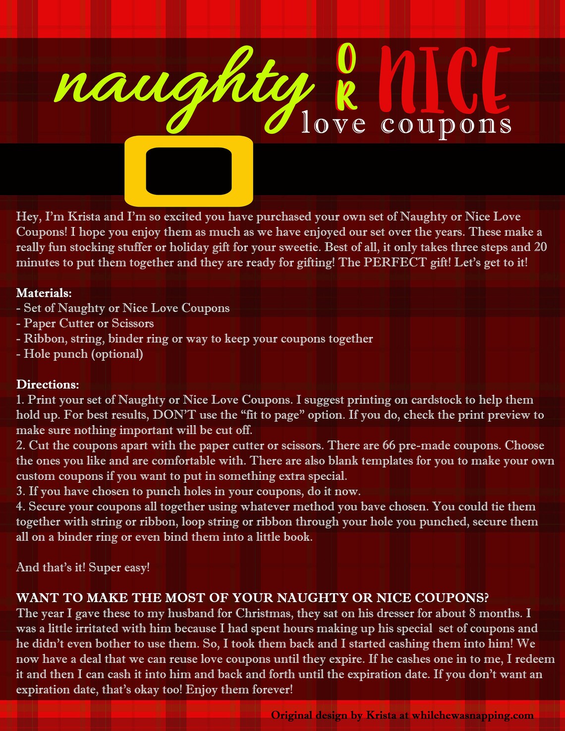 Naughty or Nice Love Coupons for Couples Naughty Coupons for Him/for Her DIGITAL DOWNLOAD - Etsy