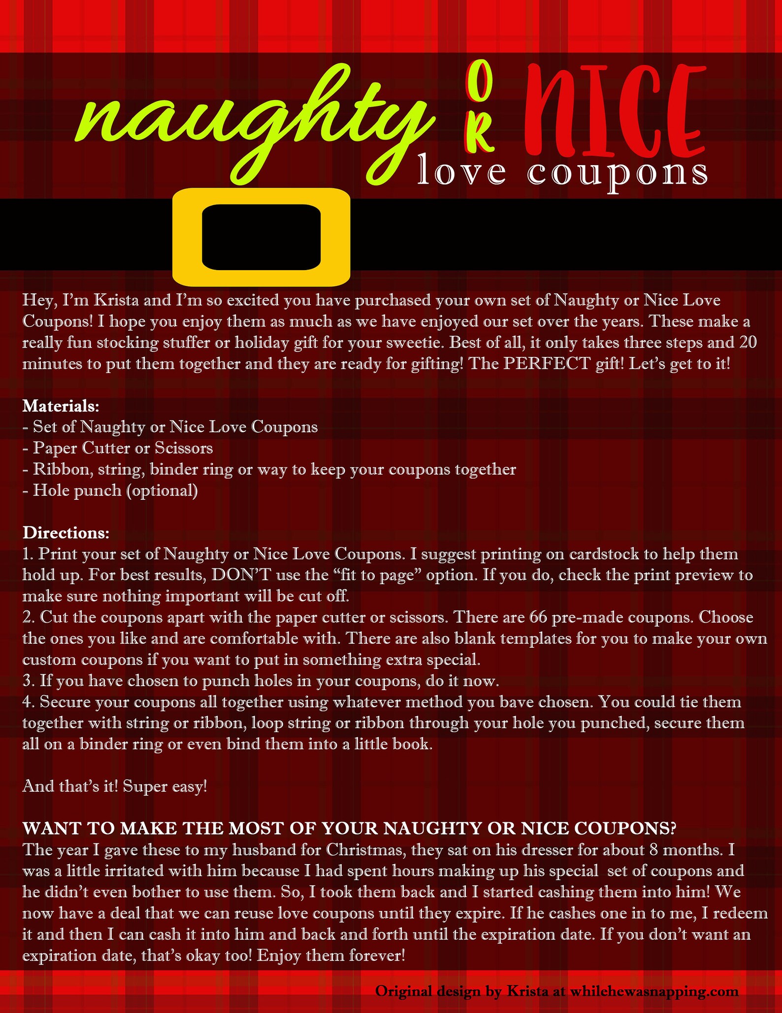 Naughty or Nice Love Coupons for Couples Naughty Coupons for Him/for Her DIGITAL DOWNLOAD - Etsy