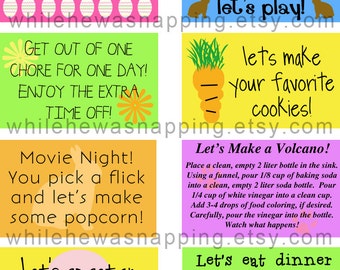 Kid's Activities Printable Coupons - 8 Easter Coupons for Kids - Kids Easter Basket Stuffer - Activities for Kids - INSTANT DIGITAL DOWNLOAD