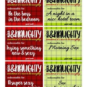 Naughty or Nice Love Coupons for Couples Naughty Coupons for Him/for Her DIGITAL DOWNLOAD - Etsy