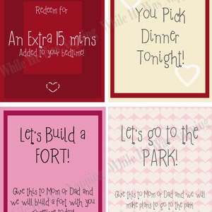 Kid's Valentine Printable Love Coupons Printable Valentine's for Kids Kids Valentine Coupons DIGITAL INSTANT DOWNLOAD image 2