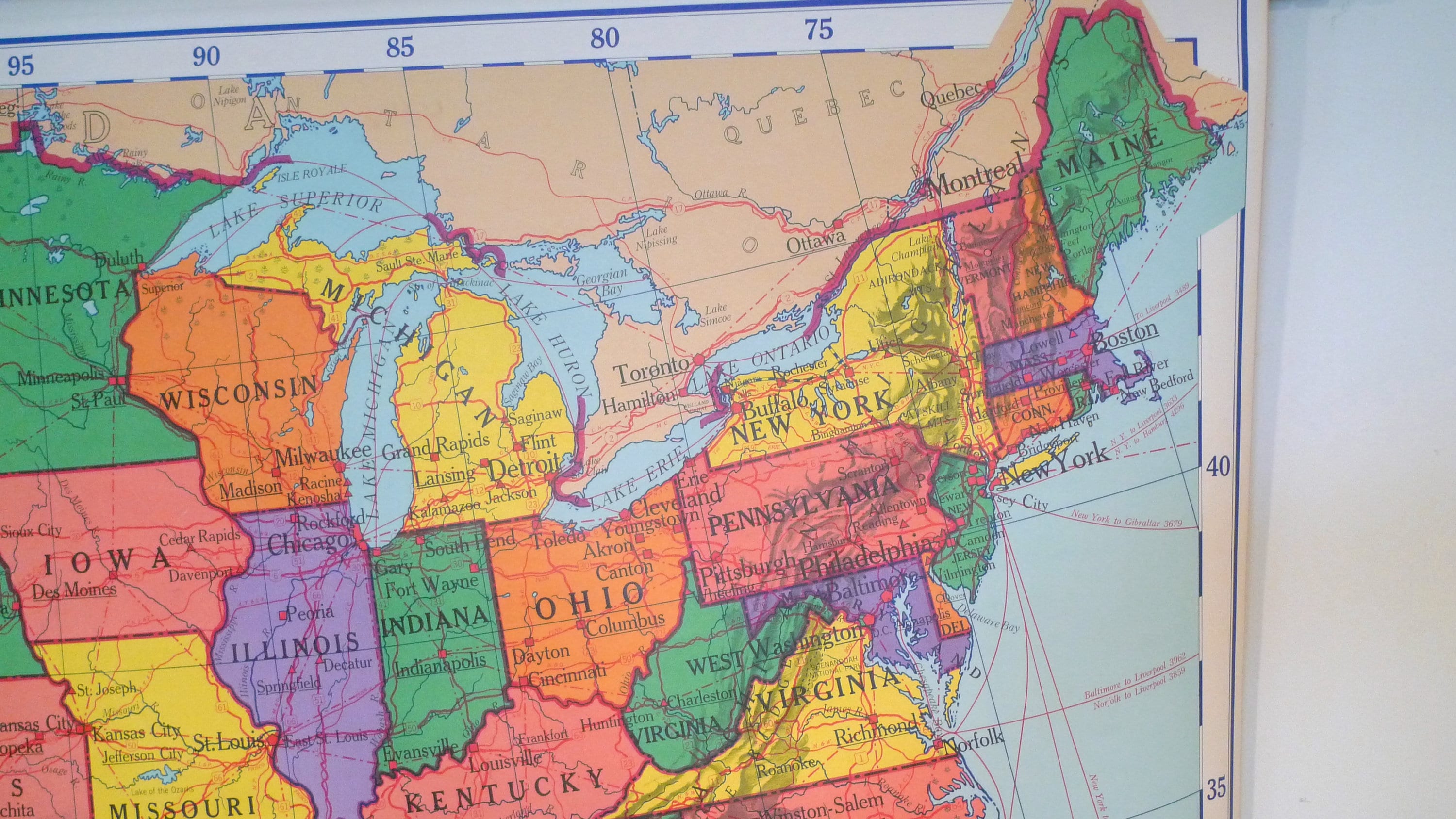 Map of the United States 48 Contiguous States 1962 Edition.  Etsy